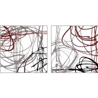 Framed 'Swirl Velocity 2 Piece Art Print Set' border=