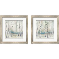 Framed 'Watercolor December Birch 2 Piece Framed Art Print Set' border=