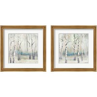 Framed 'Watercolor December Birch 2 Piece Framed Art Print Set' border=