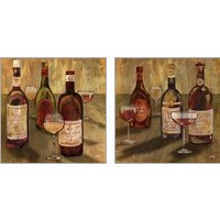 Framed 'Bottle of Wine 2 Piece Art Print Set' border=