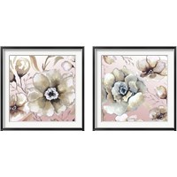 Framed Neutral Flowers on Pink 2 Piece Framed Art Print Set