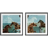 Framed 'Around the Stable 2 Piece Framed Art Print Set' border=