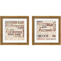 Framed 'Wine Words 2 Piece Framed Art Print Set' border=