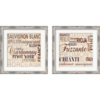 Framed Wine Words 2 Piece Framed Art Print Set