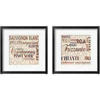 Framed 'Wine Words 2 Piece Framed Art Print Set' border=