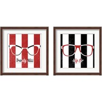 Framed 'Hip Glasses 2 Piece Framed Art Print Set' border=