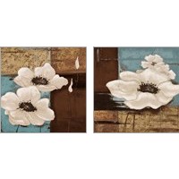 Framed 'White Poppies 2 Piece Art Print Set' border=