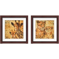 Framed 'Safari Mother and Son 2 Piece Framed Art Print Set' border=