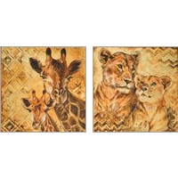 Framed Safari Mother and Son 2 Piece Art Print Set