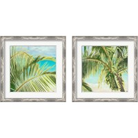 Framed 'Bright Coconut Palm 2 Piece Framed Art Print Set' border=