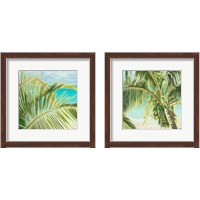 Framed 'Bright Coconut Palm 2 Piece Framed Art Print Set' border=