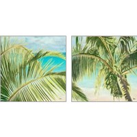 Framed 'Bright Coconut Palm 2 Piece Art Print Set' border=