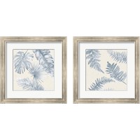 Framed 'Indigo Palms on Beige 2 Piece Framed Art Print Set' border=