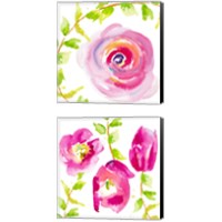 Framed 'Delicate Rose 2 Piece Canvas Print Set' border=