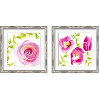Framed 'Delicate Rose 2 Piece Framed Art Print Set' border=