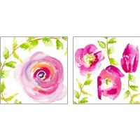 Framed 'Delicate Rose 2 Piece Art Print Set' border=