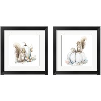 Framed 'Squirrel and Pumpkin 2 Piece Framed Art Print Set' border=