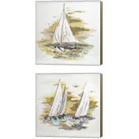 Framed Sailing at Sunse 2 Piece Canvas Print Set