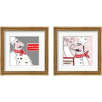 Framed 'Bon Appetit Chef 2 Piece Framed Art Print Set' border=