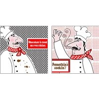 Framed 'Bon Appetit Chef 2 Piece Art Print Set' border=