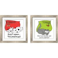 Framed 'Don't Open til Christmas 2 Piece Framed Art Print Set' border=