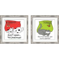 Framed 'Don't Open til Christmas 2 Piece Framed Art Print Set' border=