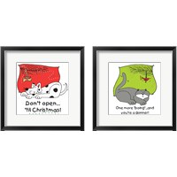 Framed 'Don't Open til Christmas 2 Piece Framed Art Print Set' border=