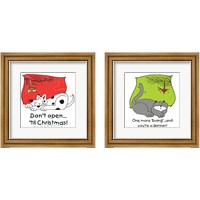 Framed 'Don't Open til Christmas 2 Piece Framed Art Print Set' border=