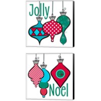 Framed Joyful Christmas Ornaments 2 Piece Canvas Print Set