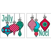 Framed 'Joyful Christmas Ornaments 2 Piece Art Print Set' border=