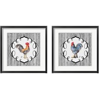 Framed 'Rooster on the Roost 2 Piece Framed Art Print Set' border=