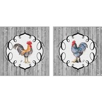 Framed 'Rooster on the Roost 2 Piece Art Print Set' border=