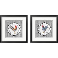 Framed 'Rooster on the Roost 2 Piece Framed Art Print Set' border=