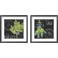 Framed 'Garden Grown Herbs 2 Piece Framed Art Print Set' border=