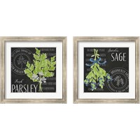 Framed 'Garden Grown Herbs 2 Piece Framed Art Print Set' border=