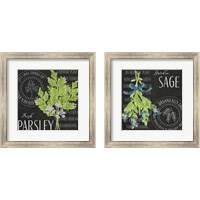 Framed 'Garden Grown Herbs 2 Piece Framed Art Print Set' border=