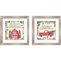 Framed 'New England Christmas 2 Piece Framed Art Print Set' border=