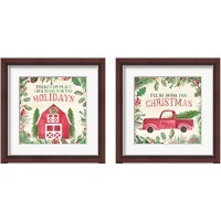 Framed 'New England Christmas 2 Piece Framed Art Print Set' border=