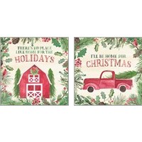 Framed 'New England Christmas 2 Piece Art Print Set' border=