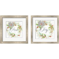 Framed Holiday Gingham Wreath 2 Piece Framed Art Print Set