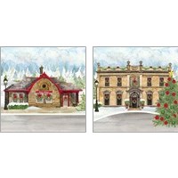 Framed 'Christmas Village 2 Piece Art Print Set' border=
