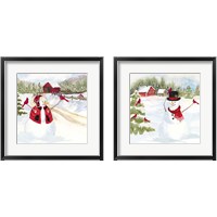 Framed Snowman Christmas 2 Piece Framed Art Print Set