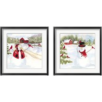 Framed Snowman Christmas 2 Piece Framed Art Print Set