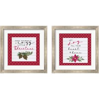 Framed 'Cozy Christmas Dots 2 Piece Framed Art Print Set' border=