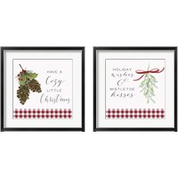 Framed Cozy Christmas Gingham 2 Piece Framed Art Print Set