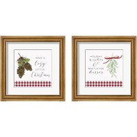 Framed 'Cozy Christmas Gingham 2 Piece Framed Art Print Set' border=
