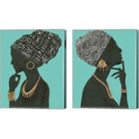 Framed 'Graceful Majesty Turquoise 2 Piece Canvas Print Set' border=