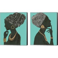 Framed Graceful Majesty Turquoise 2 Piece Canvas Print Set