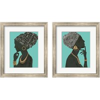Framed Graceful Majesty Turquoise 2 Piece Framed Art Print Set