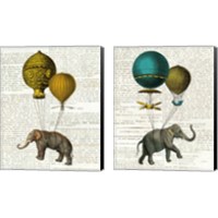 Framed 'Elephant Ride 2 Piece Canvas Print Set' border=